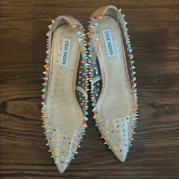 Steve Madden Clear Studded Heels - Picture 2 of 4